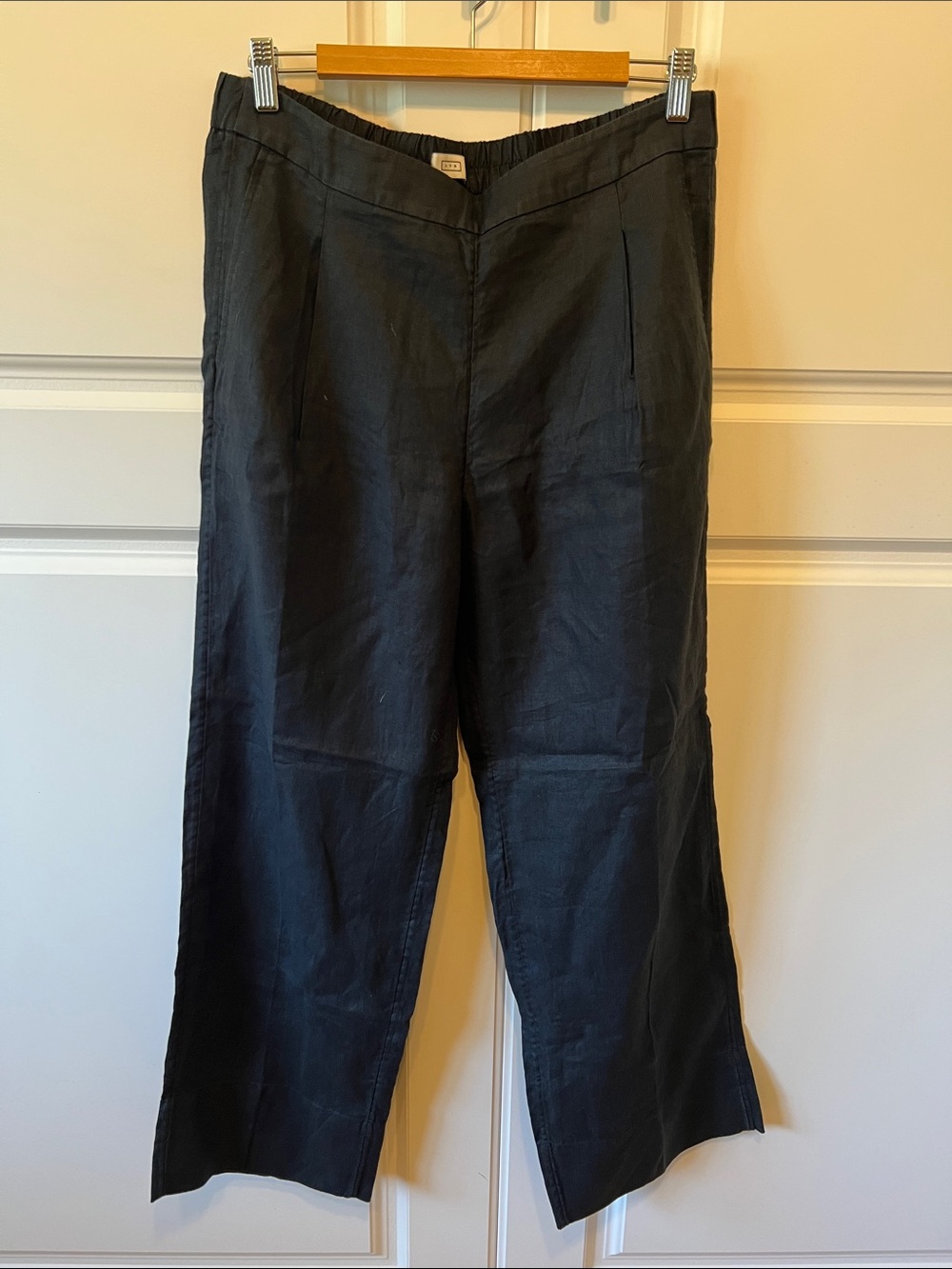 NWOT AYR 100% Linen Wide Leg Pants, Black L